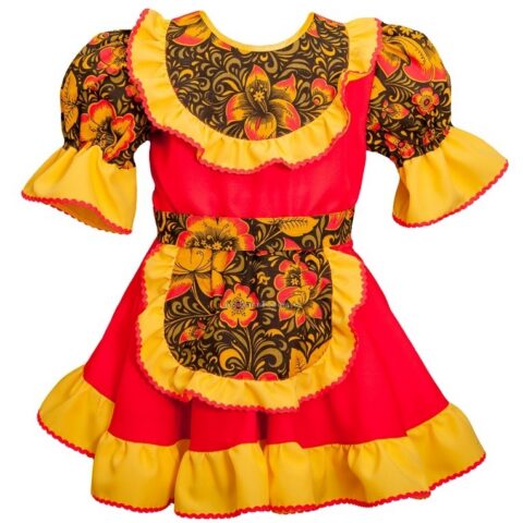 Русский народный костюм "Ефросинья Хохлома" детский модель 1
